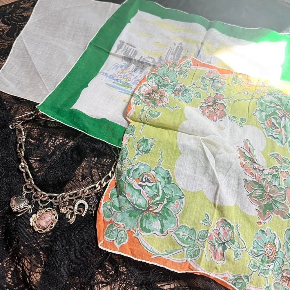 Vintage handkerchief scarf bundle